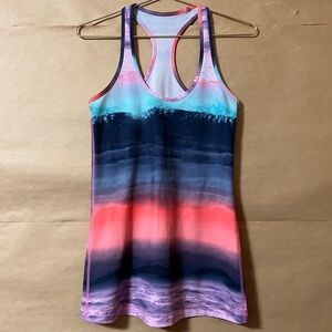 Lululemon | Cool Racerback Tank Top Beachscape Multi Light Luon Size 4